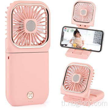 Pakyawan na nakabitin na leeg sa leeg maliit na hangin na mas malamig na multi-functional na power bank mini usb foldable phone holder mini rechargeable fan